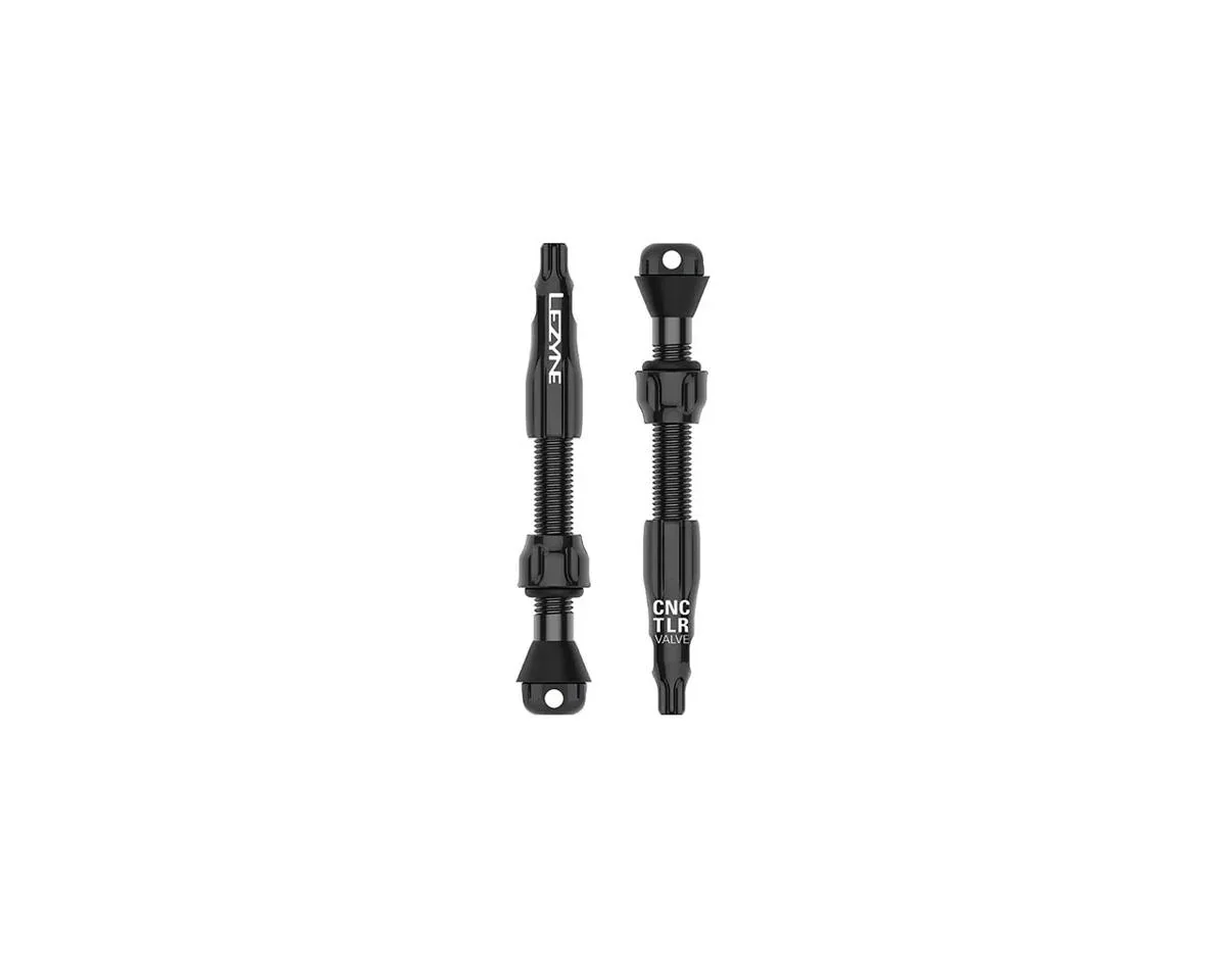 Lezyne CNC Tubeless Ready Presta Valves Pro (Black) (Pair) (44mm)